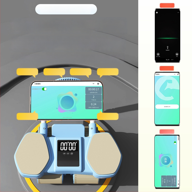 CF-099 Vēdera ritenis, 2,2 kg, četrroku riteņi ar automātisku atgriešanu, lielais laika displejs, piemērots birojā un mājās