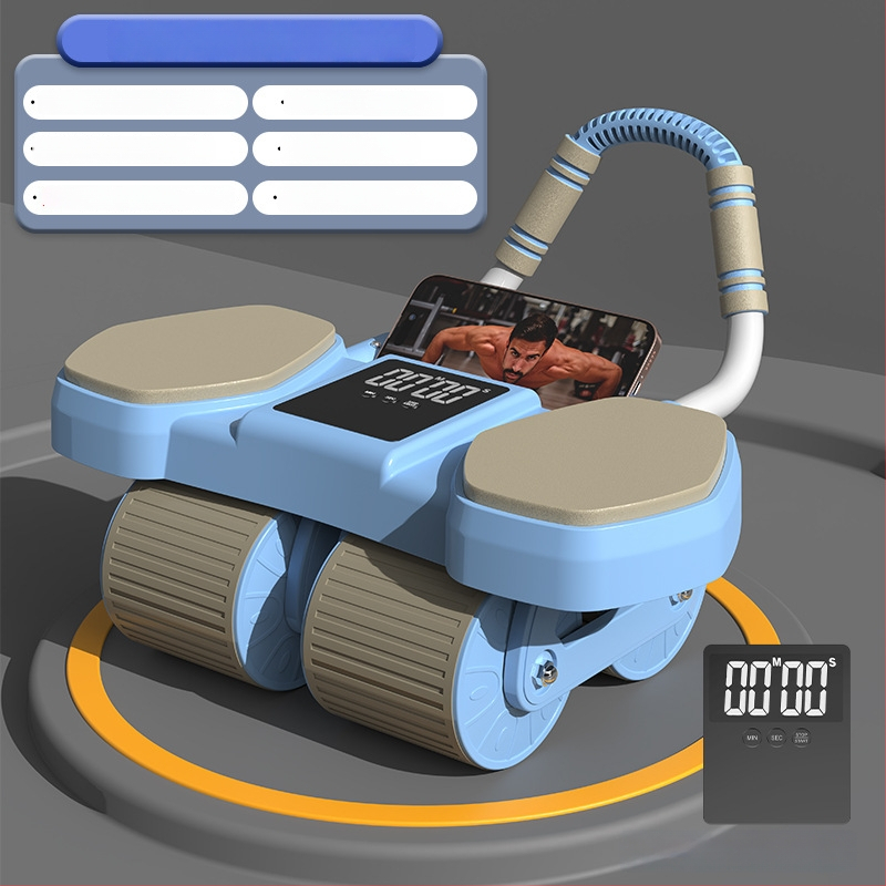 CF-099 Vēdera ritenis, 2,2 kg, četrroku riteņi ar automātisku atgriešanu, lielais laika displejs, piemērots birojā un mājās