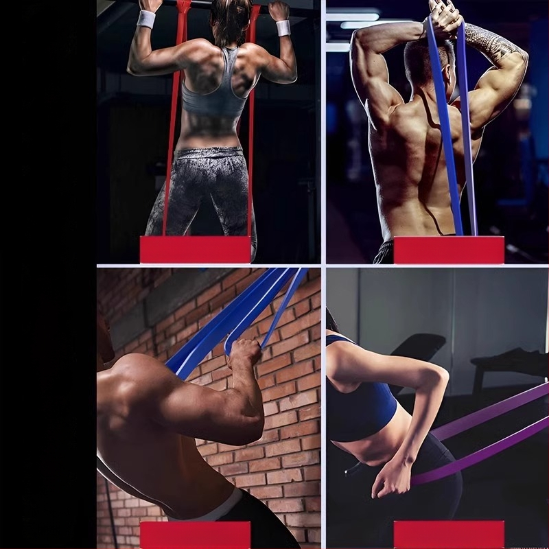 Elastīgā trenēšanās lenta ar palīdzības jostu, piemērota vilkšanai uz augšu (pull-ups), spēka treniņiem un izstiepšanai