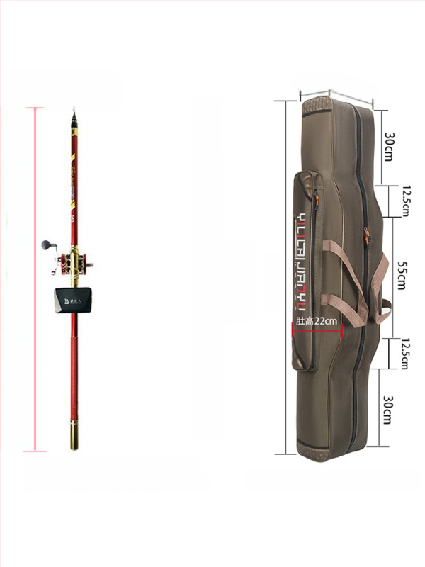 Чанта за рибарски пръти – пълен комплект, отделения за стръв, влакно, пръчка и макари, плат Oxford