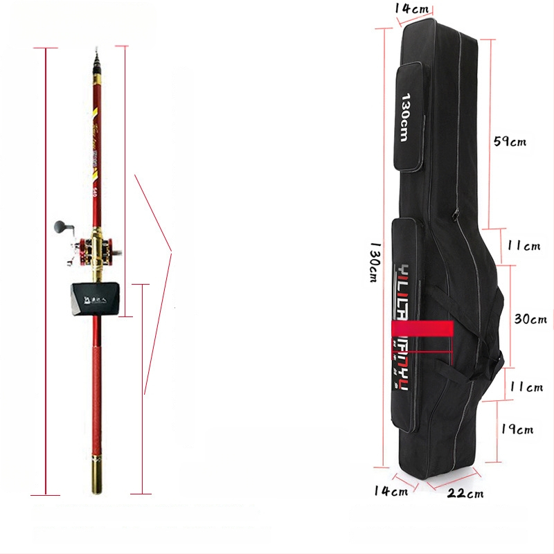 Чанта за рибарски пръти – пълен комплект, отделения за стръв, влакно, пръчка и макари, плат Oxford