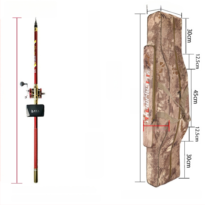 Чанта за рибарски пръти – пълен комплект, отделения за стръв, влакно, пръчка и макари, плат Oxford