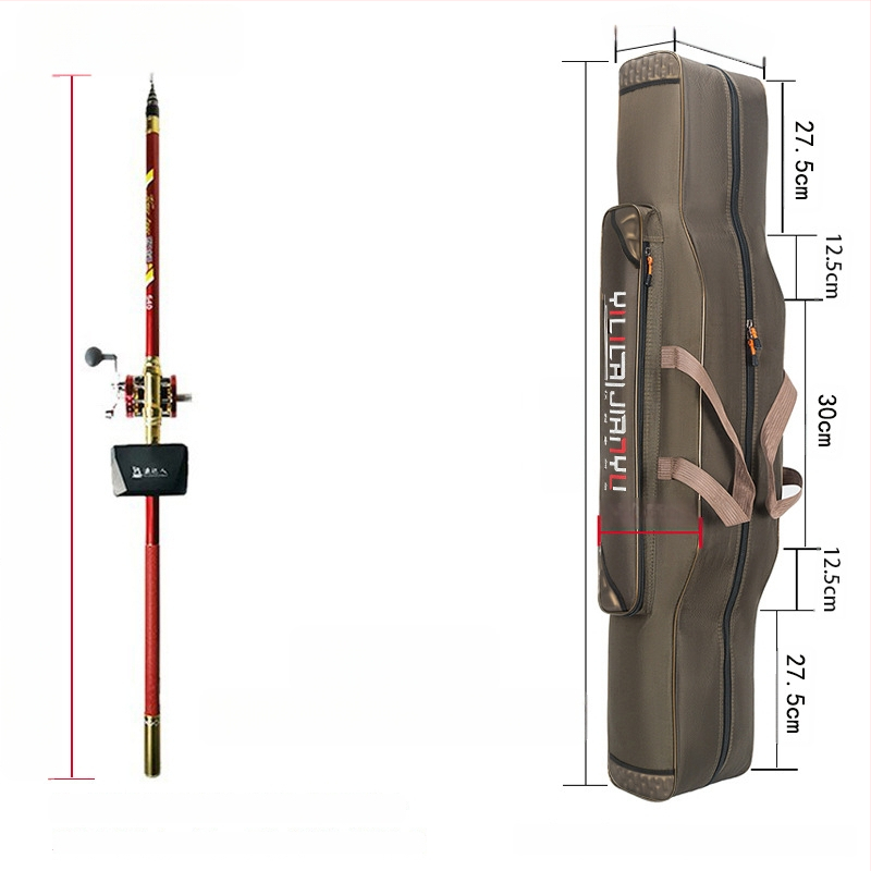 Чанта за рибарски пръти – пълен комплект, отделения за стръв, влакно, пръчка и макари, плат Oxford