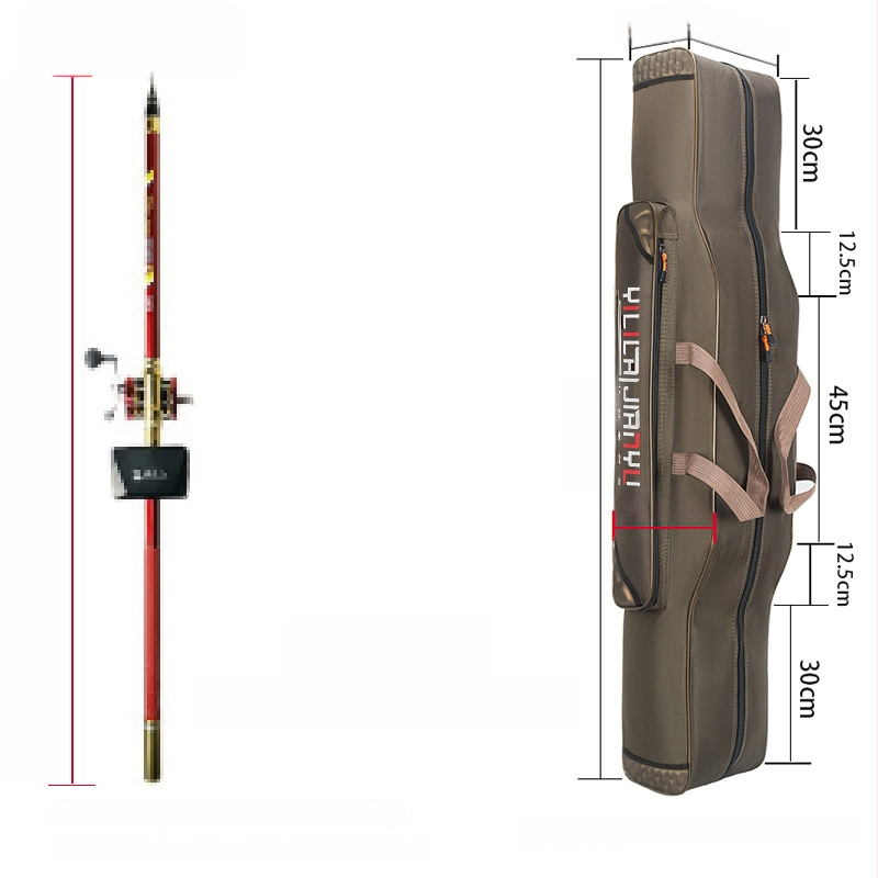 Чанта за рибарски пръти – пълен комплект, отделения за стръв, влакно, пръчка и макари, плат Oxford