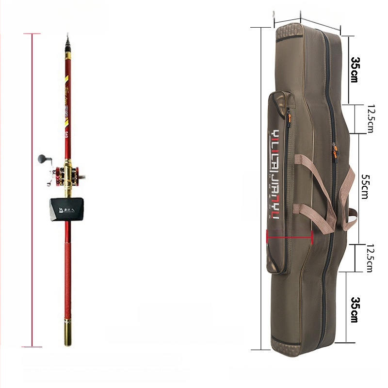 Чанта за рибарски пръти – пълен комплект, отделения за стръв, влакно, пръчка и макари, плат Oxford