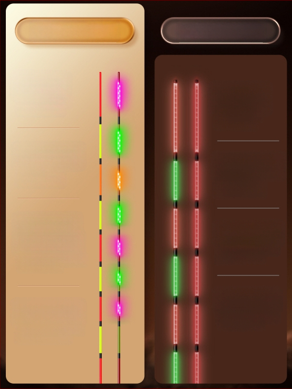 Риболовен поплавък Crown mark с LED осветление, вертикален дрейф, електронен, наноматериал, дневен и нощен режим, супер лек