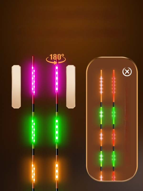 Риболовен поплавък Crown mark с LED осветление, вертикален дрейф, електронен, наноматериал, дневен и нощен режим, супер лек