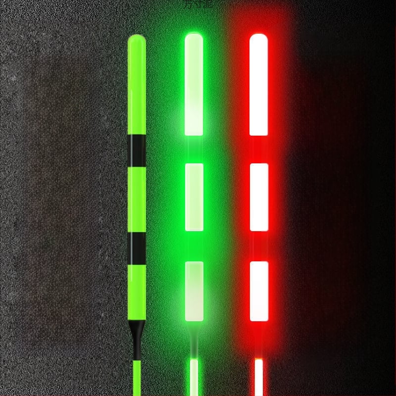 Вертикален риболовен поплавък с ултраяр електронен светлинен модул, висока чувствителност към гравитацията, люмиращ променящ цвета ефект, за дневна и нощна употреба, композитен материал
