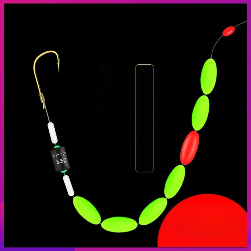 Septiņzvaigžņu plūstošās līnijas komplekts ar iepriekš piesietu vienu āķi un auklu, garums 3,6 m, makšķerēšanai rezervoāra ezeros