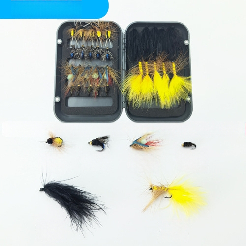 Burning Eagle бионична примамка за риболов с мухи – комплект фалшиви примамки: имитации на пеперуди и комари, смесен набор куки в кутия