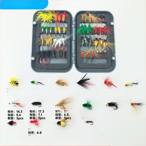 Burning Eagle бионична примамка за риболов с мухи – комплект фалшиви примамки: имитации на пеперуди и комари, смесен набор куки в кутия