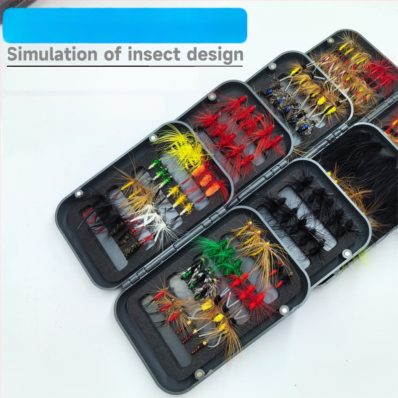 Burning Eagle бионична примамка за риболов с мухи – комплект фалшиви примамки: имитации на пеперуди и комари, смесен набор куки в кутия