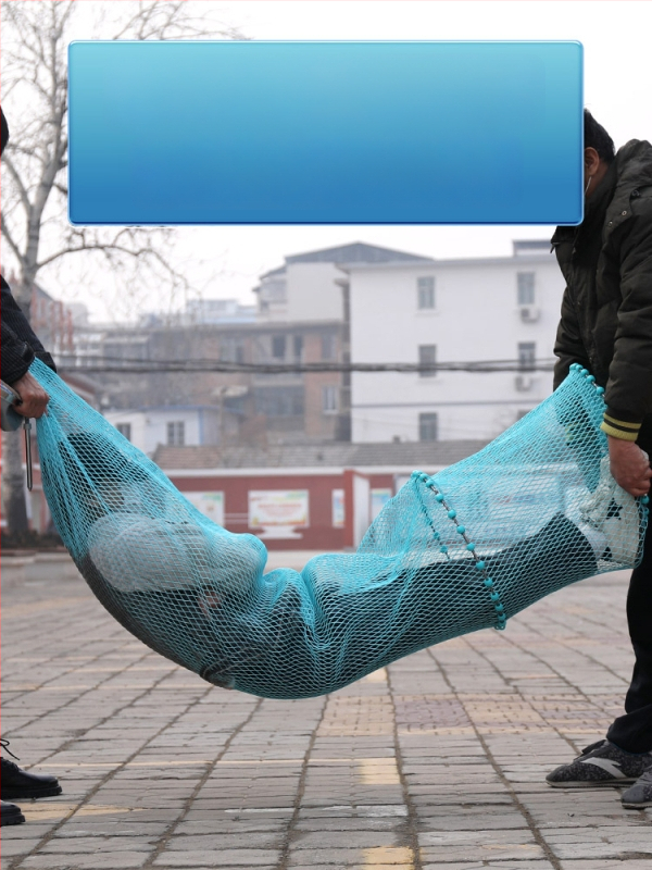 Baon neilona zvejas aizsargtīkls kvadrātveidā ar nerūsējoša tērauda gredzeniem, pārklāts, lai novērstu aizķeršanos zivīm, pārnēsājams un ūdensnecaurlaidīgs