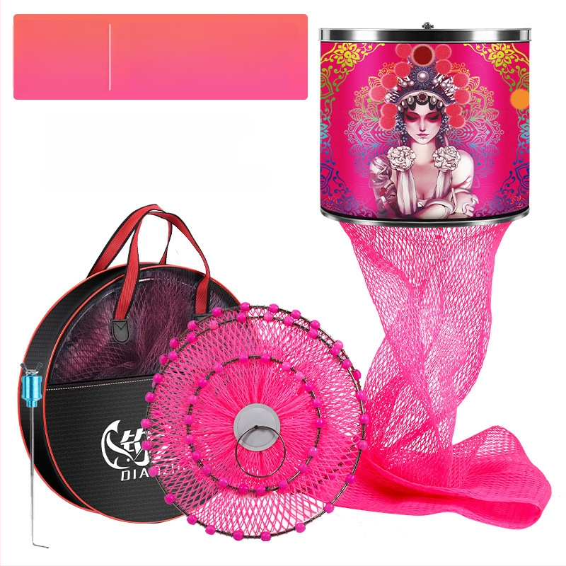 Baon neilona zvejas aizsargtīkls kvadrātveidā ar nerūsējoša tērauda gredzeniem, pārklāts, lai novērstu aizķeršanos zivīm, pārnēsājams un ūdensnecaurlaidīgs