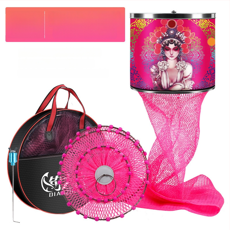 Baon neilona zvejas aizsargtīkls kvadrātveidā ar nerūsējoša tērauda gredzeniem, pārklāts, lai novērstu aizķeršanos zivīm, pārnēsājams un ūdensnecaurlaidīgs