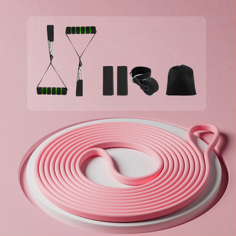 Silikona fitnesa elastīgā lente sievietēm — joga pretestība, spēka treniņš, vilkšanas atbalsts, mājas lietošanai. Zīmols: Wosweir