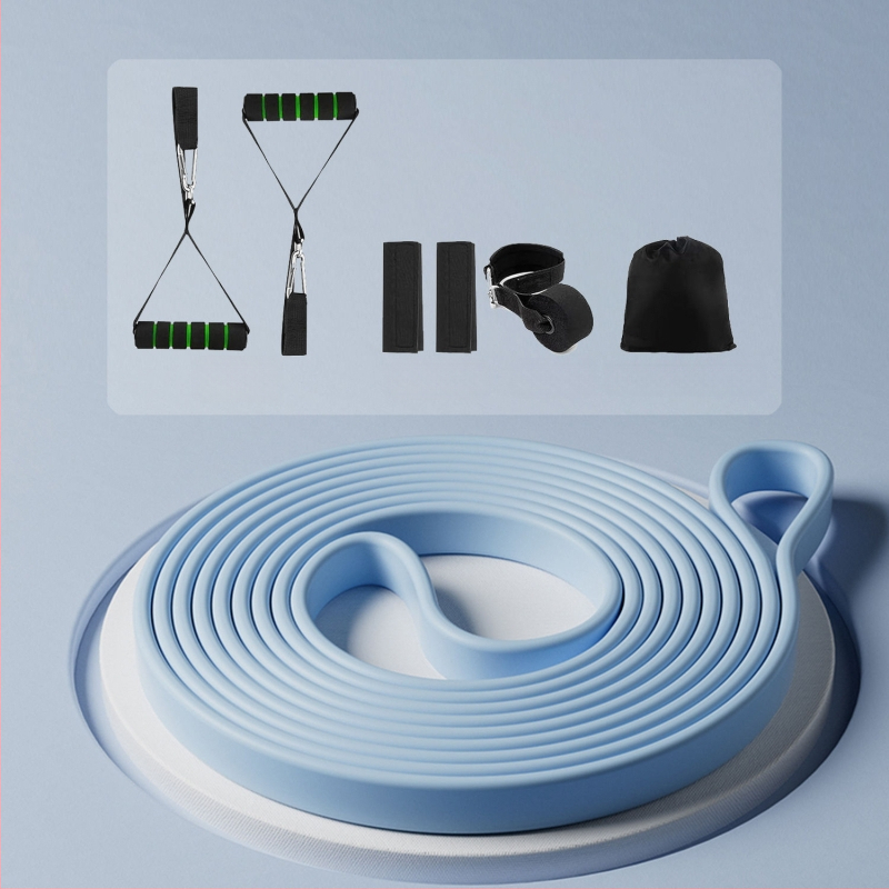 Silikona fitnesa elastīgā lente sievietēm — joga pretestība, spēka treniņš, vilkšanas atbalsts, mājas lietošanai. Zīmols: Wosweir