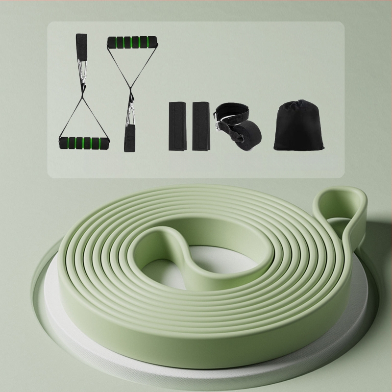 Silikona fitnesa elastīgā lente sievietēm — joga pretestība, spēka treniņš, vilkšanas atbalsts, mājas lietošanai. Zīmols: Wosweir