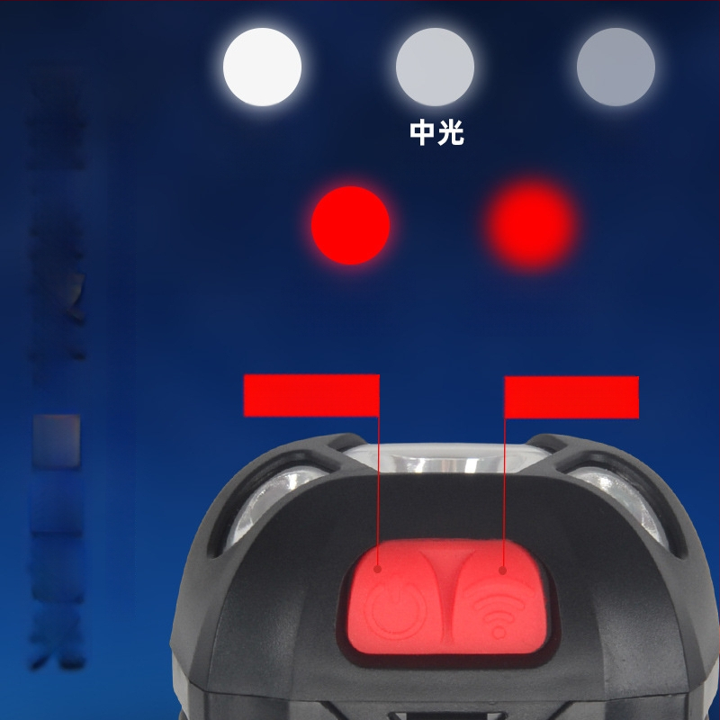 Frontala LED 5W, carcasă din ABS, funcționează cu 3 baterii AA, 600 mAh, rază 50–100 m, pentru drumeții, camping și pescuit nocturn