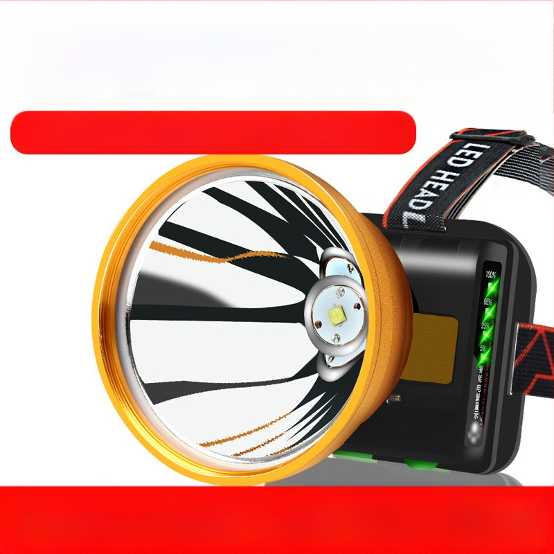 Lampa frontală LED, reîncărcabilă, rază lungă pentru pescuit de noapte