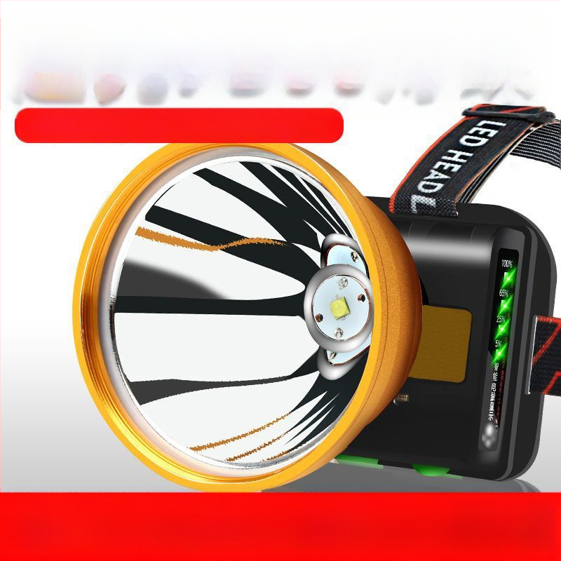 Lampa frontală LED, reîncărcabilă, rază lungă pentru pescuit de noapte