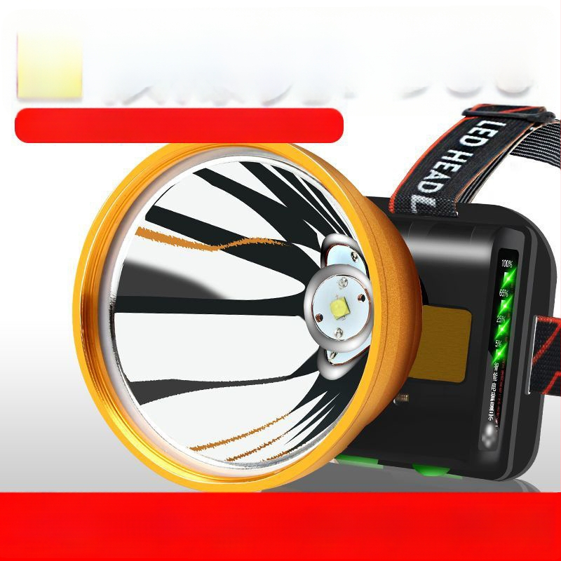 Lampa frontală LED, reîncărcabilă, rază lungă pentru pescuit de noapte