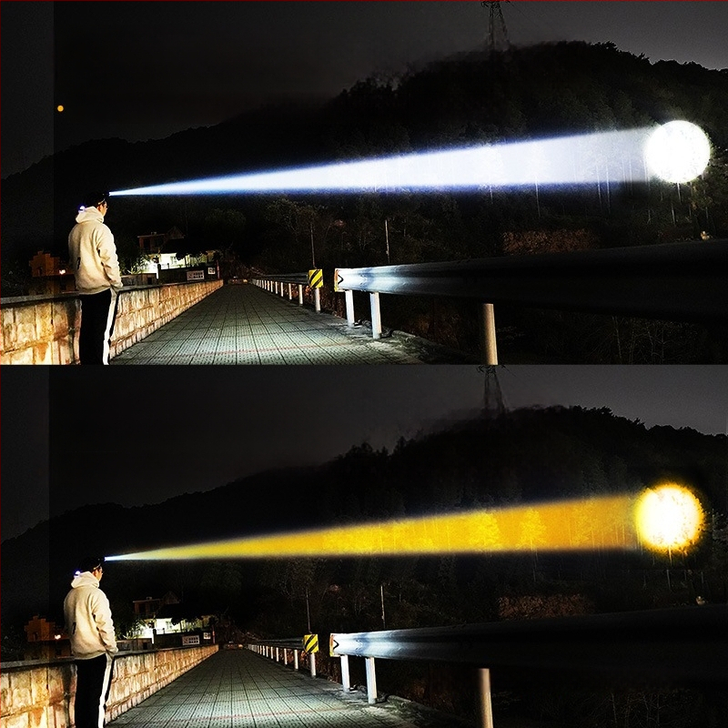 Shuosen Įkraunamas ultra ryškios galinės žibinto žvejybai naktį – 18650 baterija, atsparus vandeniui, 8–10 val. veikimo laikas, 266 g, elastinga galvos juosta