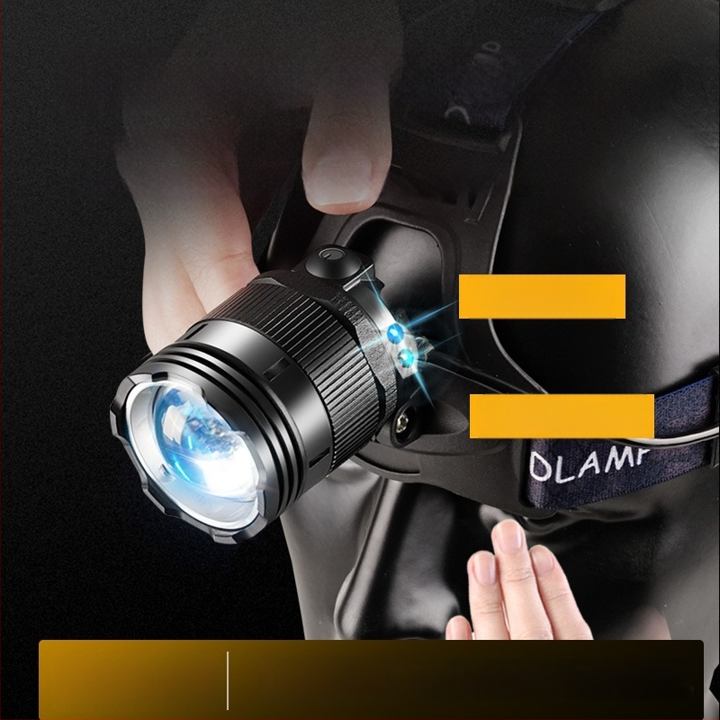 Shuosen Įkraunamas ultra ryškios galinės žibinto žvejybai naktį – 18650 baterija, atsparus vandeniui, 8–10 val. veikimo laikas, 266 g, elastinga galvos juosta