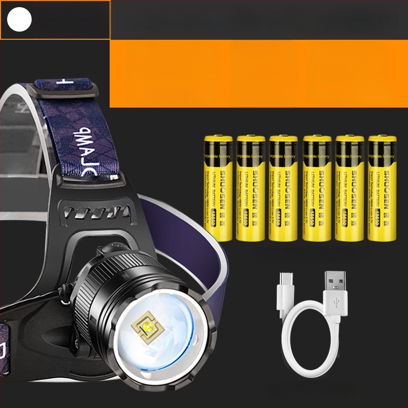 Shuosen Įkraunamas ultra ryškios galinės žibinto žvejybai naktį – 18650 baterija, atsparus vandeniui, 8–10 val. veikimo laikas, 266 g, elastinga galvos juosta