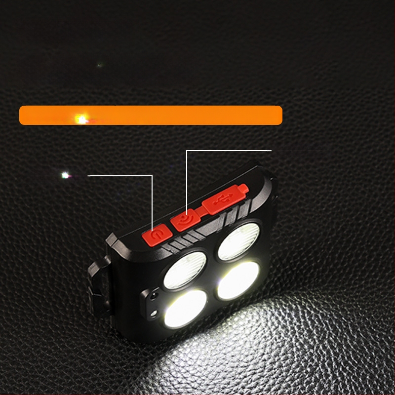 Galvos žibintas COB LED, USB įkrovimas, lauko sportui, 50 m spindulio nuotolis, veikimo laikas 3–6 val., elastinė galvos juosta