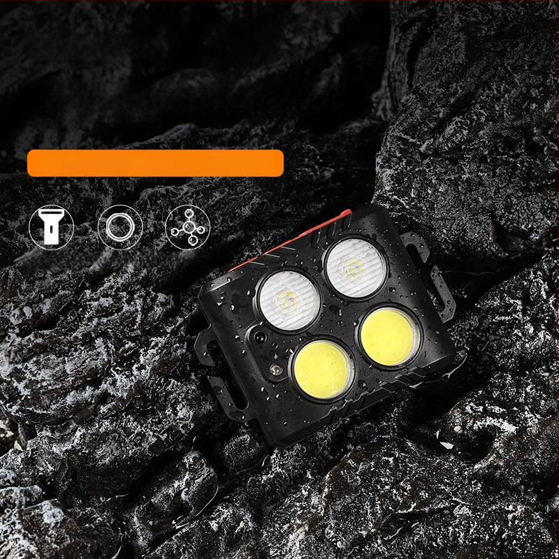 Galvos žibintas COB LED, USB įkrovimas, lauko sportui, 50 m spindulio nuotolis, veikimo laikas 3–6 val., elastinė galvos juosta