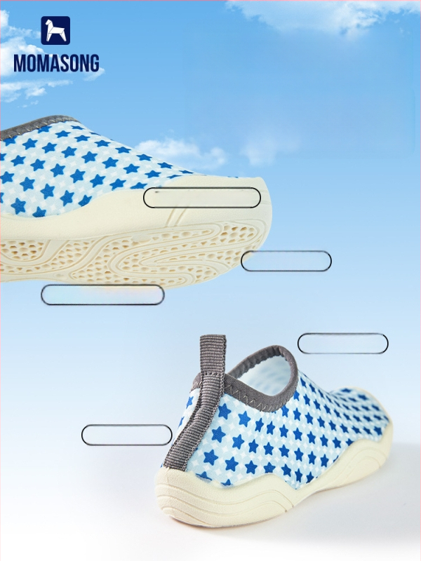 Pantofi pentru copii pentru drumeții la râu - talpă moale, talpă joasă, partea superioară din Lycra, talpă din cauciuc antiderapant, talpă TPR