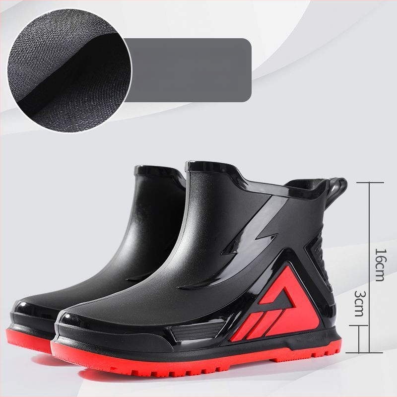Vīriešu PVC lietus zābaki, ūdensdroši, pretslīdējoši, izturīgi ar biezu zoli, flīsa iekšpuse un PU iekšējā zole, piemēroti makšķerēšanai un darbam ārā