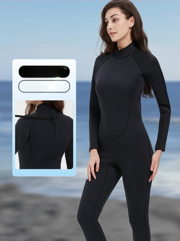 Sieviešu pilnais wetsuits, 1,5 mm, UV aizsardzība, ķīmisko šķiedru maisījums, niršana