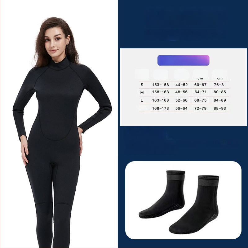 Sieviešu pilnais wetsuits, 1,5 mm, UV aizsardzība, ķīmisko šķiedru maisījums, niršana