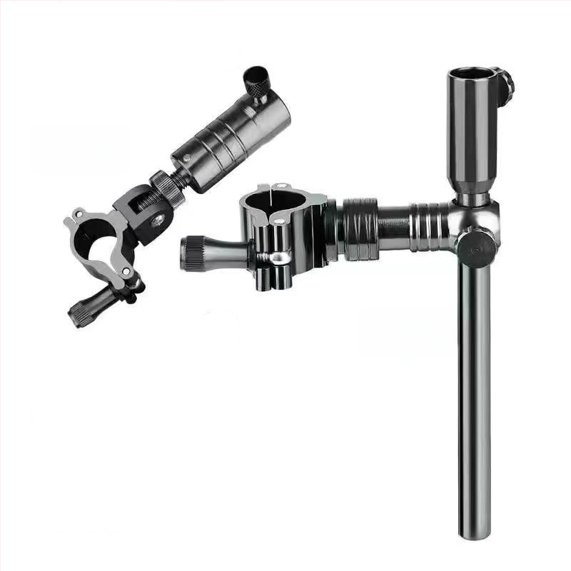 Универсален държател за пръчки за риболовен стол от алуминиев сплав — двойна и единична поставка, удебелен рафт за пръчки