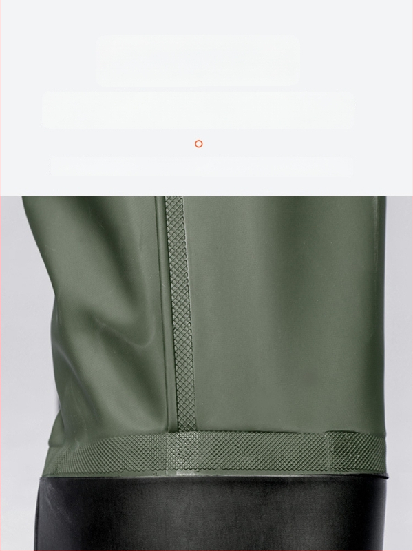 PVC makšķerēšanas apģērbs: pilnīgi ūdensnecaurlaidīgas bikses un lietus jaka, 2 kabatas, bez glābšanas vestes