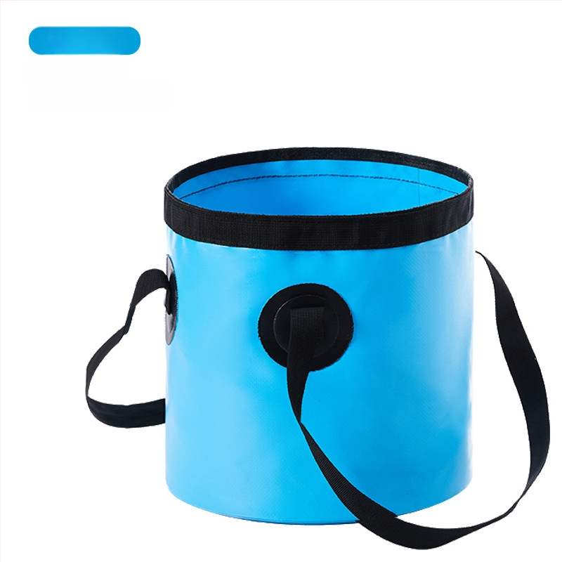 Lahutatav välistes kasutamiseks näo- ja jala pesemise ämber, kalastamiseks ja veesalvestuseks; materjal: 600D PVC võrgukangas; kaal umbes 0,3 kg; turule tuleb 2024 kevadel