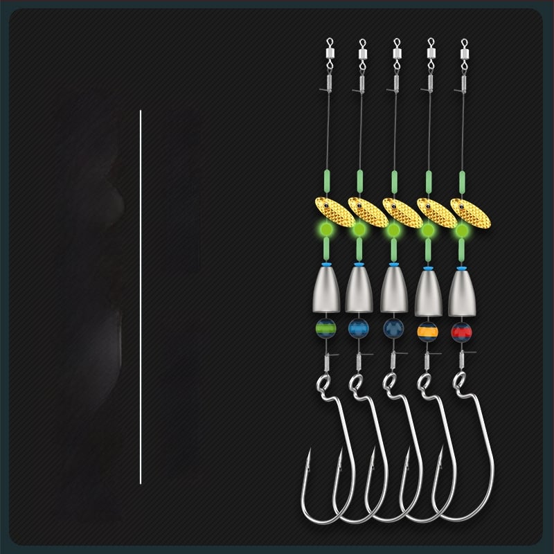 Texas rig komplekts – Gediron, Nr. 1 āķi ar bodēm, 500 gab.