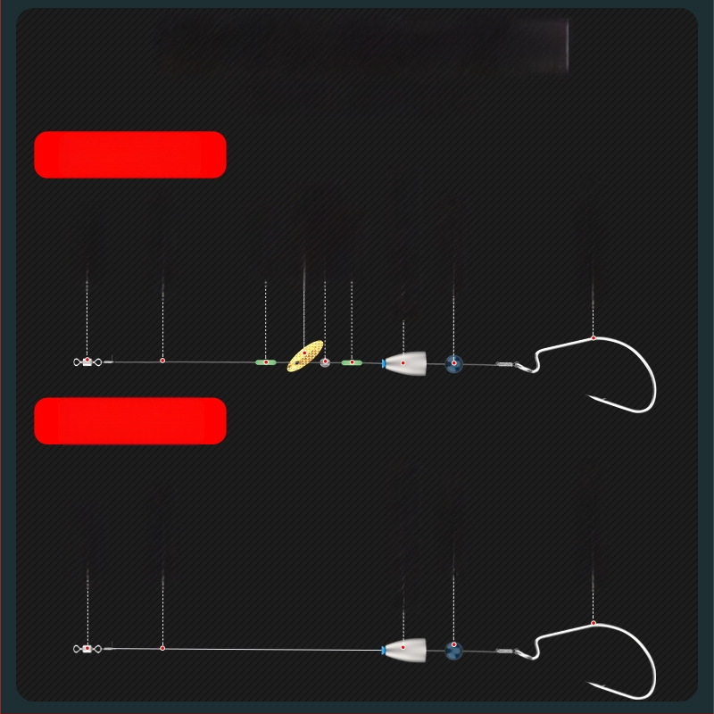 Texas rig komplekts – Gediron, Nr. 1 āķi ar bodēm, 500 gab.