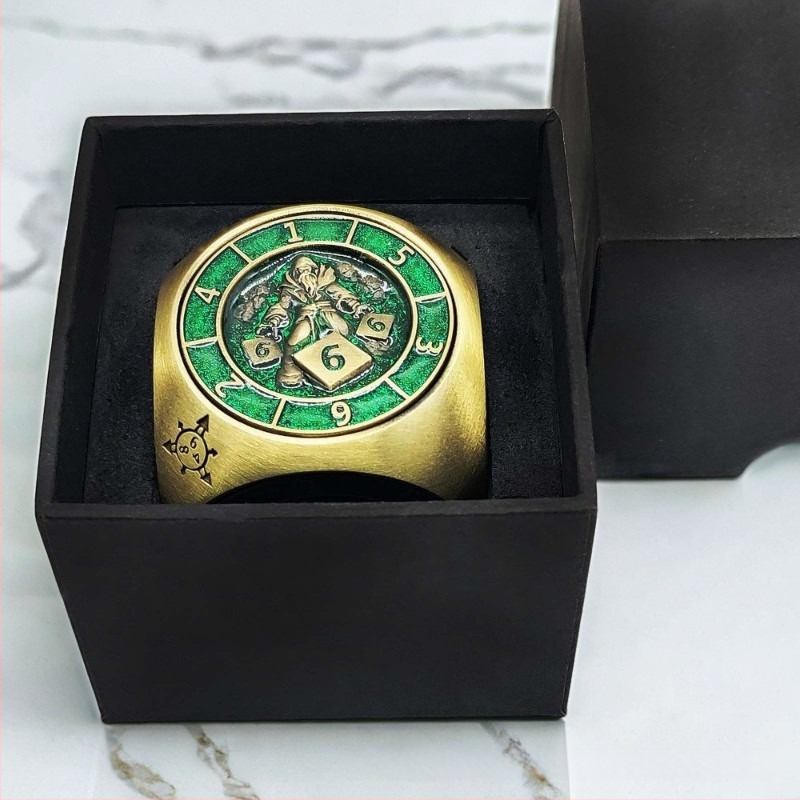 Metāla kauliņu komplekts no misiņa un cinka sakausējuma ar noapaļotiem malām, divdesmitpusēju kauliņi priekš D&D un Cthulhu