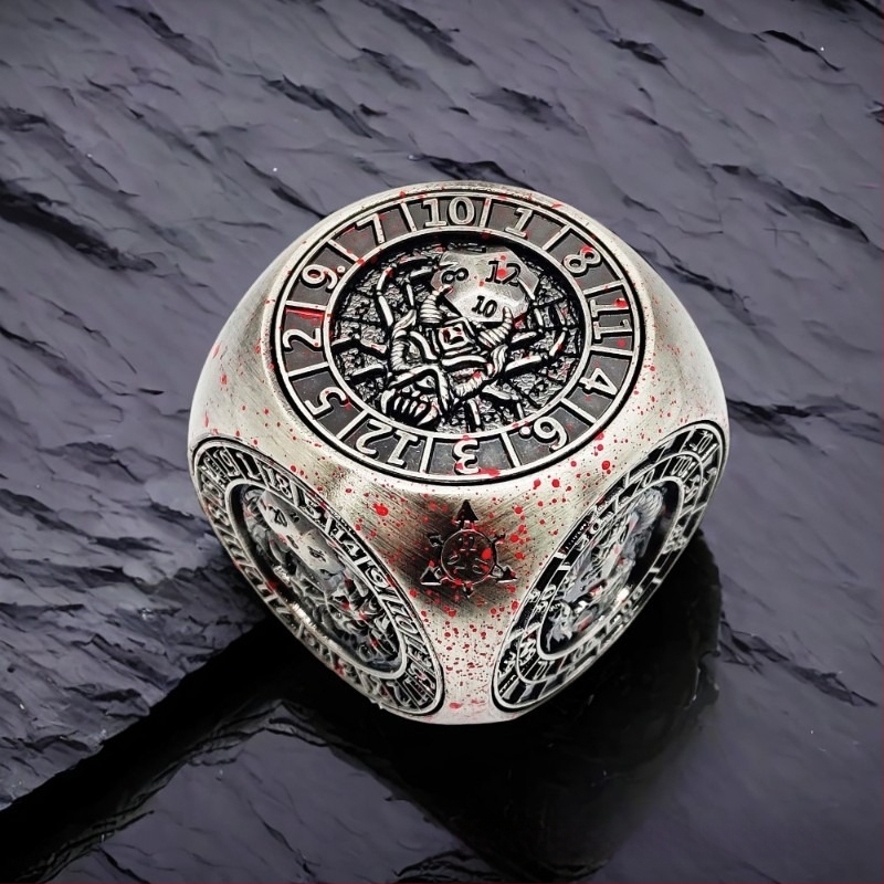 Metāla kauliņu komplekts no misiņa un cinka sakausējuma ar noapaļotiem malām, divdesmitpusēju kauliņi priekš D&D un Cthulhu