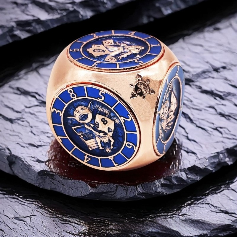 Metāla kauliņu komplekts no misiņa un cinka sakausējuma ar noapaļotiem malām, divdesmitpusēju kauliņi priekš D&D un Cthulhu