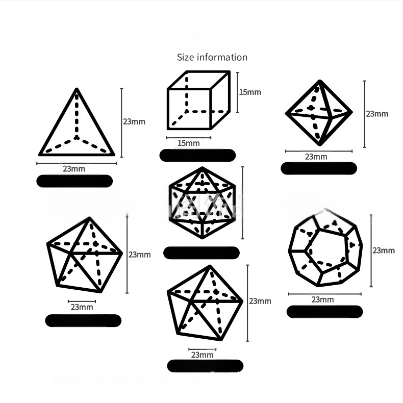 D&D daudzpusīgās kauliņas ar Lansha akmeni un sintētiskajiem kristālu dārgakmeņiem, desmit malām, pielāgojamas