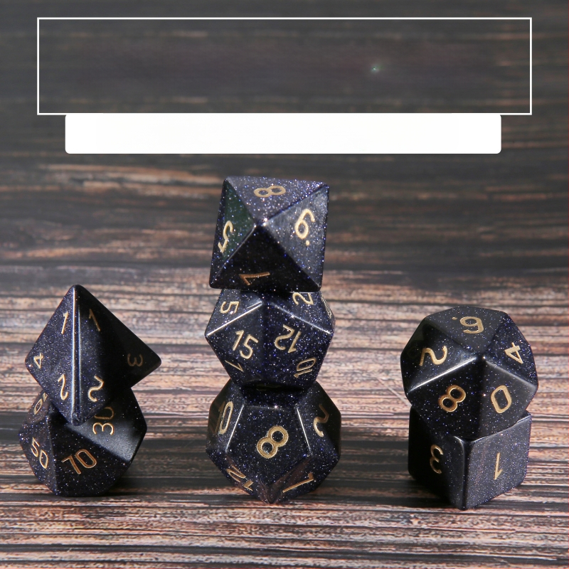 D&D daudzpusīgās kauliņas ar Lansha akmeni un sintētiskajiem kristālu dārgakmeņiem, desmit malām, pielāgojamas