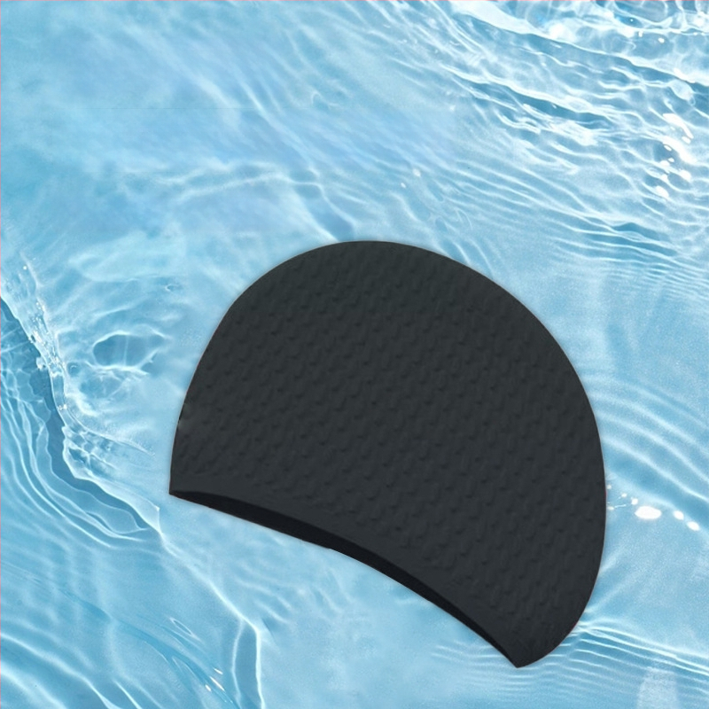 Pieaugušo sieviešu silikona peldcepure ar ūdens pilienu formu, palielināta burbuļu konstrukcija, ultraelastiska, ūdensnecaurlaidīga auss aizsardzība, ilgām matu aizsardzība