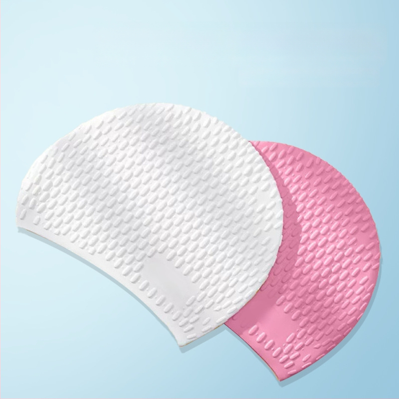 Pieaugušo sieviešu silikona peldcepure ar ūdens pilienu formu, palielināta burbuļu konstrukcija, ultraelastiska, ūdensnecaurlaidīga auss aizsardzība, ilgām matu aizsardzība