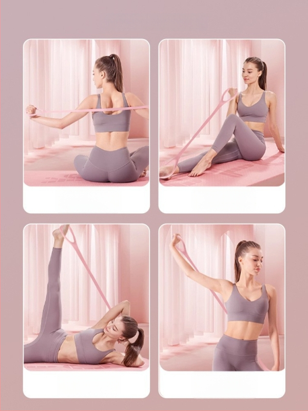 Bandă de rezistență pentru yoga în formă de 8, din silicon – deschiderea umerilor și modelarea spatelui, Wangyou
