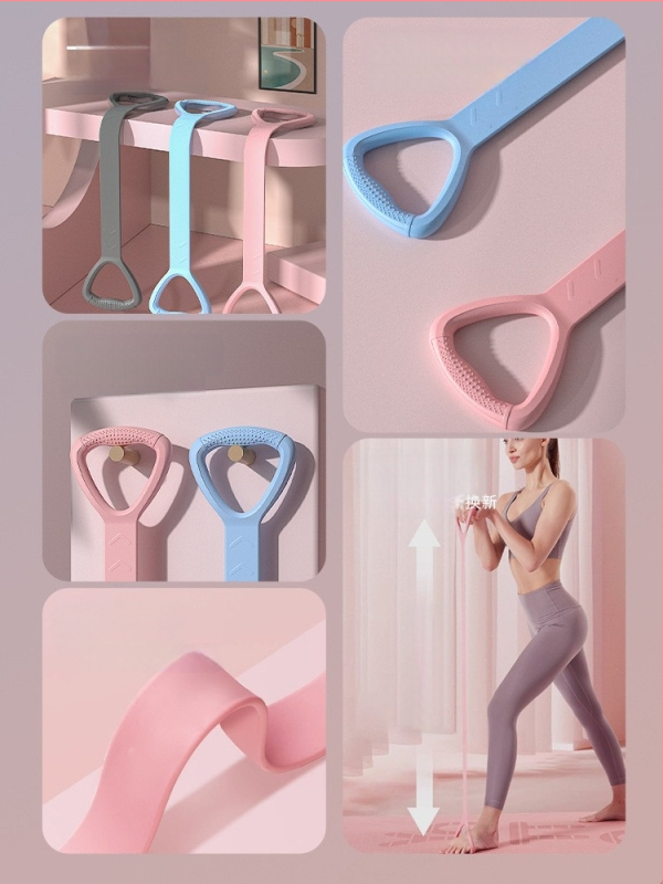 Bandă de rezistență pentru yoga în formă de 8, din silicon – deschiderea umerilor și modelarea spatelui, Wangyou