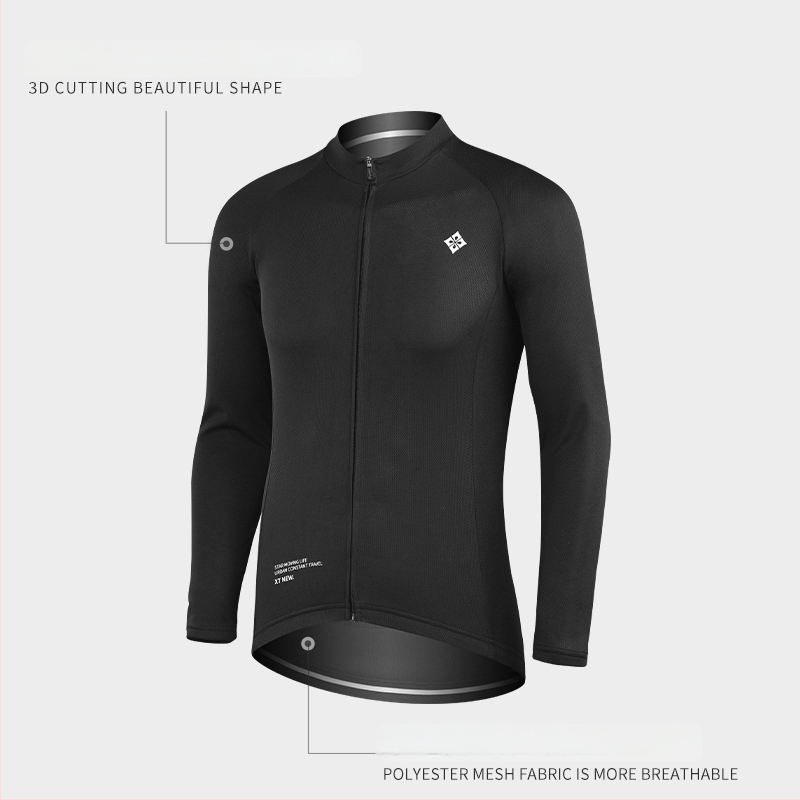 XINTOWN Vīriešu garām piedurknēm velosipēdu džersijs, mitrumu vadot, sintētisko šķiedru maisījums, pavasaris